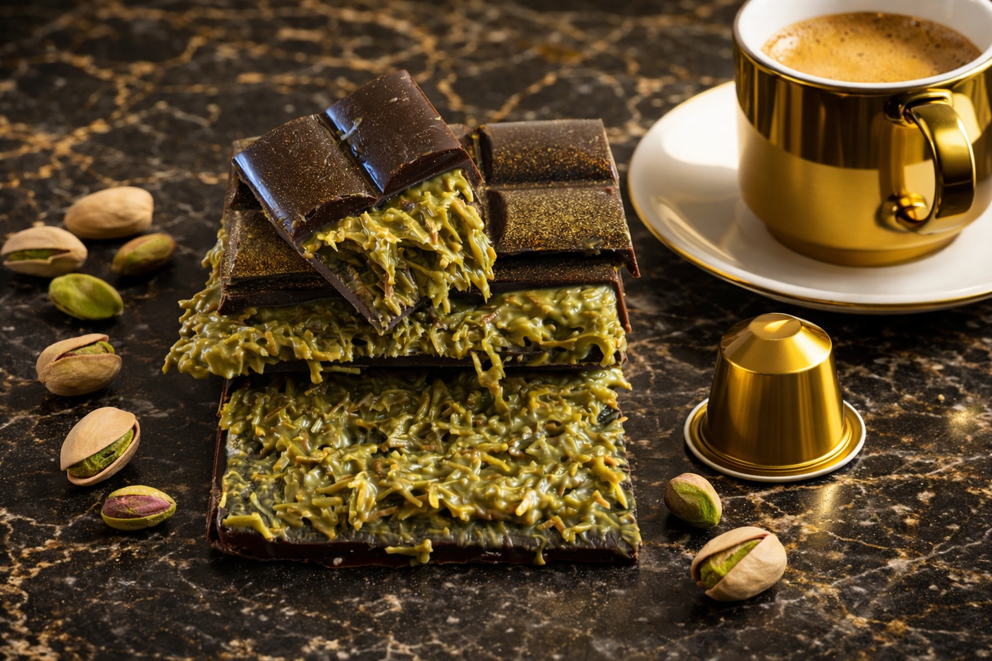 Dubai Pistache - Puur - Chocoladereep Gold edition - 100 Gram