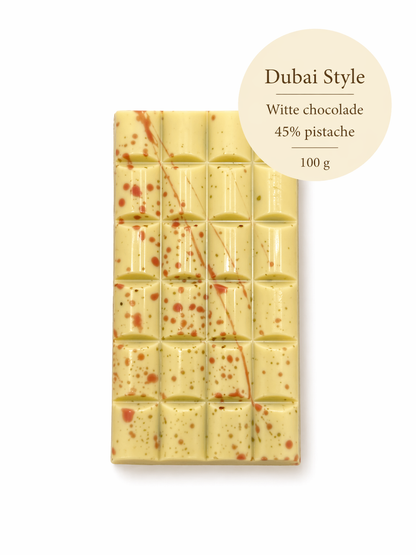 Dubai Pistache Chocoladereep wit - 100 gram