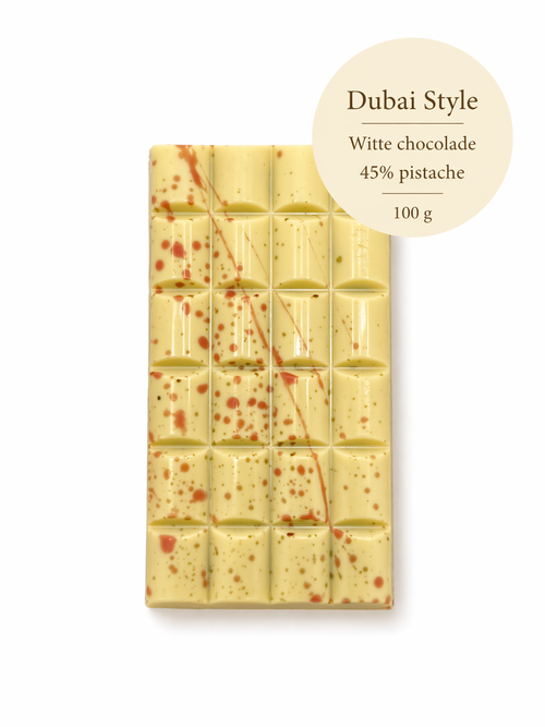 Dubai Pistache Chocoladereep wit - 100 gram