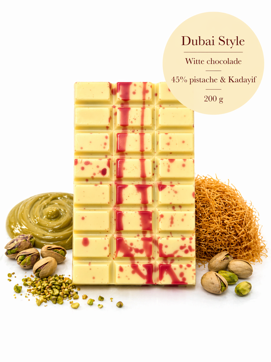 Dubai Pistache Chocoladereep wit - 200 gram