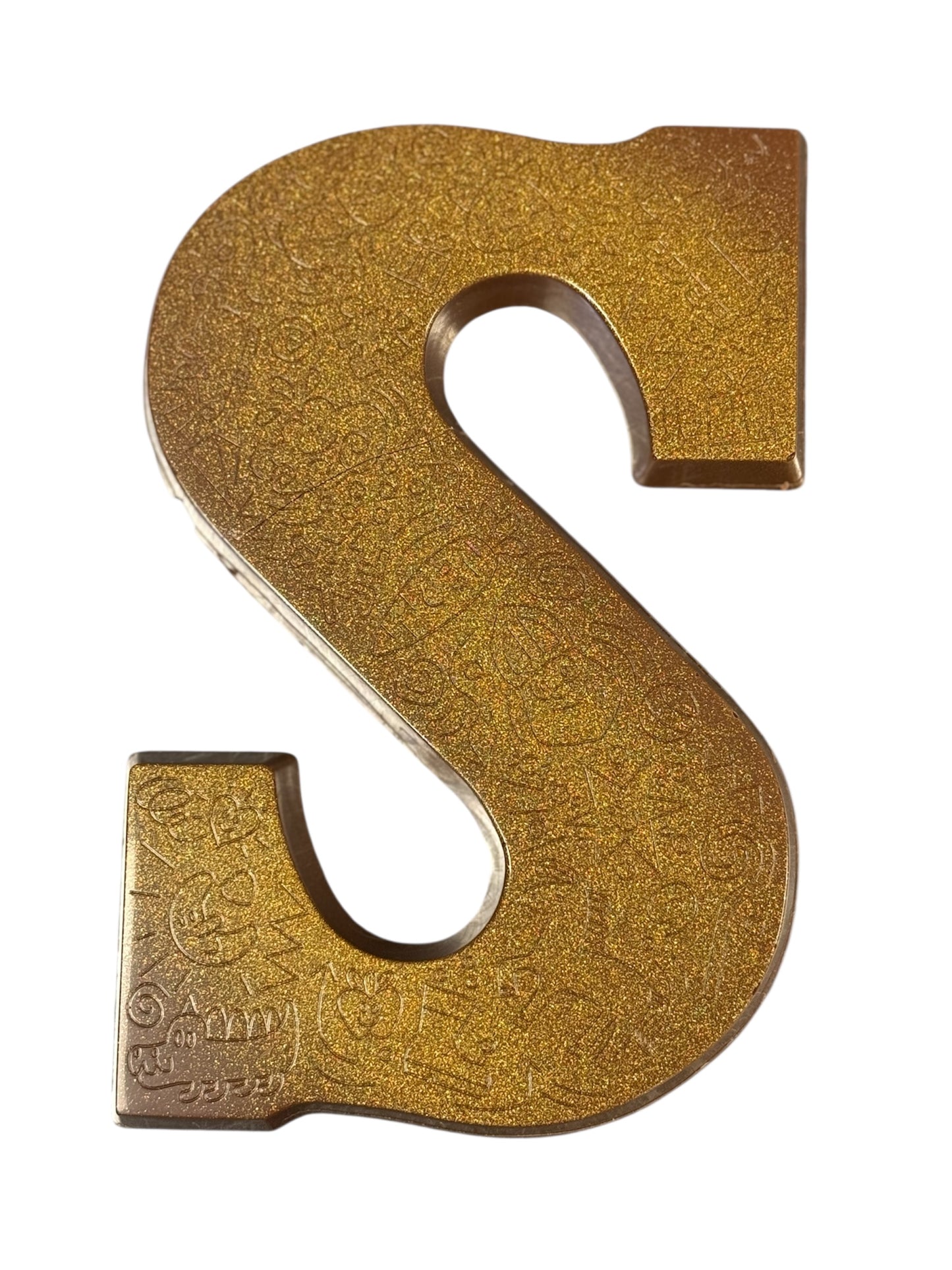 Handgemaakte Dubai Gold Chocolade Letter S – Pistache-Kadayif – 200g Luxe Giftbox